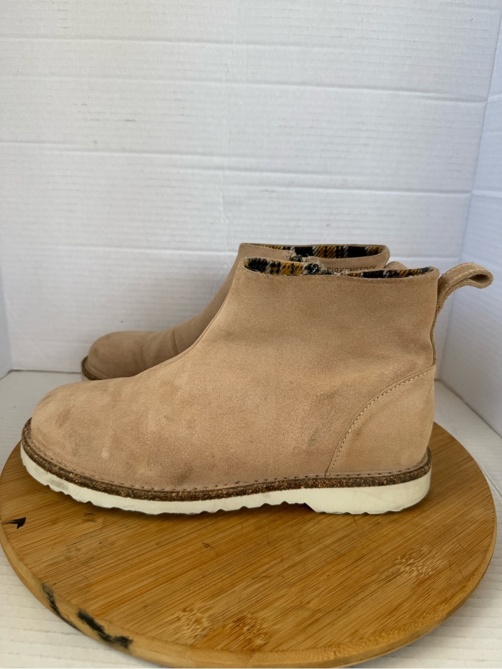 Birkenstock Melrose Suede Leaather Ankle Boots Women Sz 39 US 8 In Tan Nude